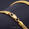 18k Gold Sideway Embossed Chain