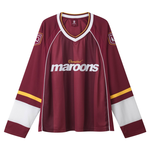 Maroon Mesh Long Sleeve Jersey