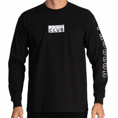 Pro Club Long Sleeve Embroidered Box Logo Tee