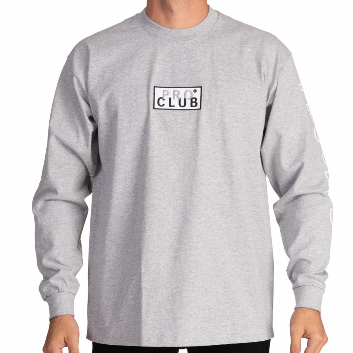 Pro Club Long Sleeve Embroidered Box Logo Tee - Tops-T-shirts : All Out ...